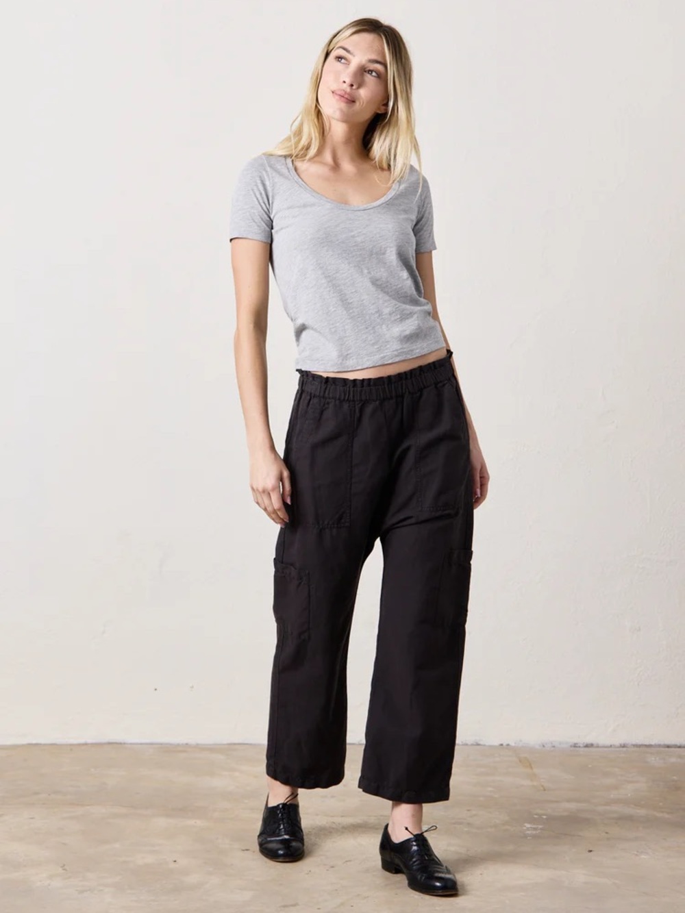 NSF Shailey Pants Black Contrast Stitch Drop Crotch Womens Size XS